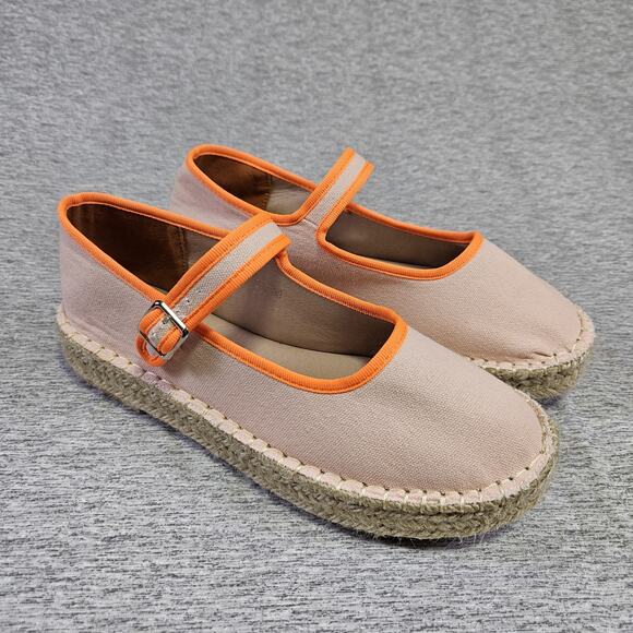 Atbell Mary Jane Platform Espadrilles Womens 38 Pink Casual Boho Canvas Buckle - Picture 2 of 15